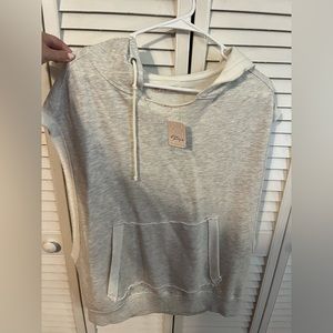 Free People Gray Cropped Hoodie